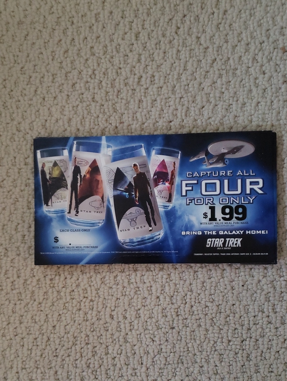 Star Trek Collectible Glasses Promotional Poster - Blue